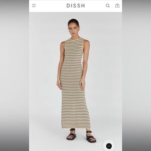 Dissh Mimi Striped Crochet Boat Neck Dress